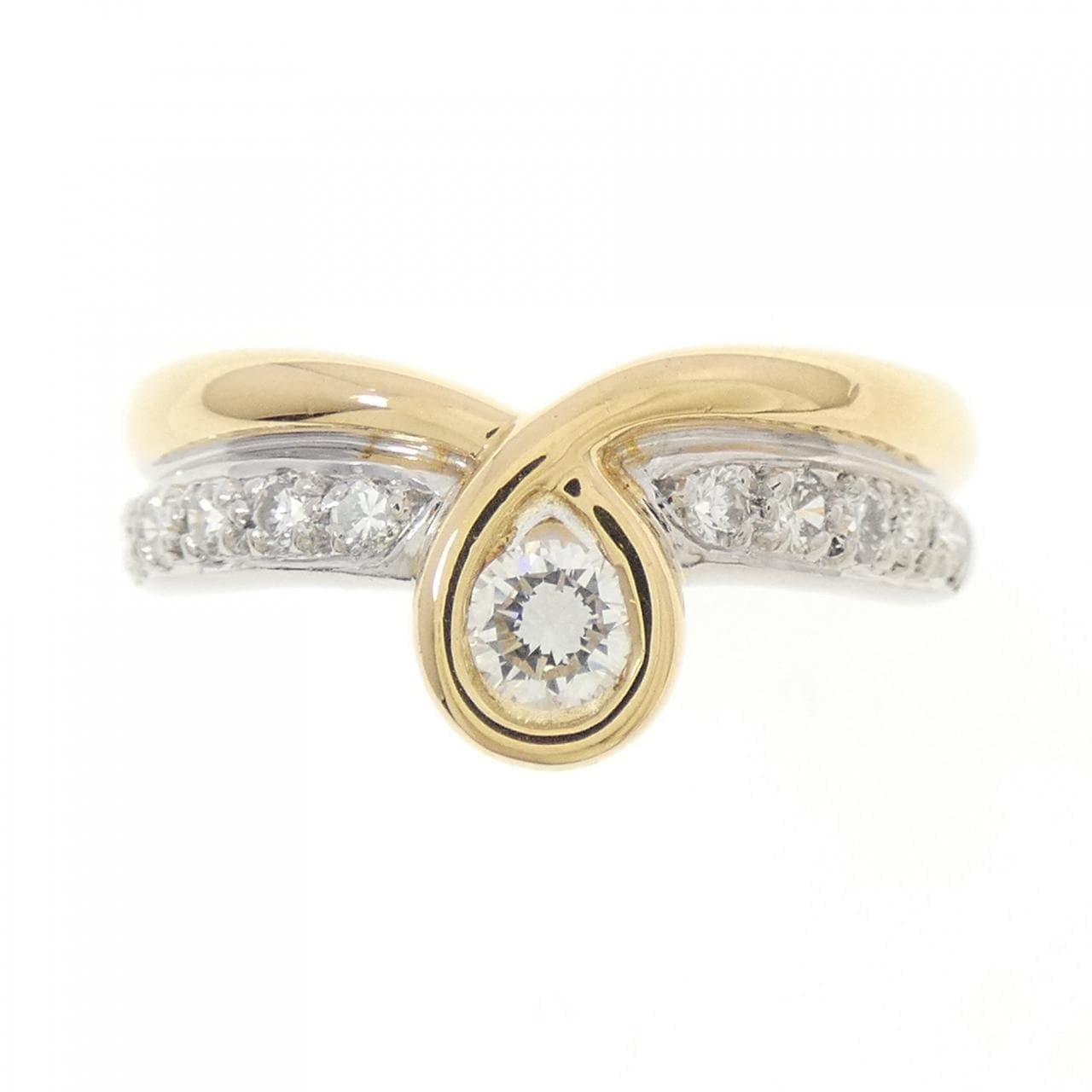 K18YG/PT900 ダイヤモンド リング 0.42CT