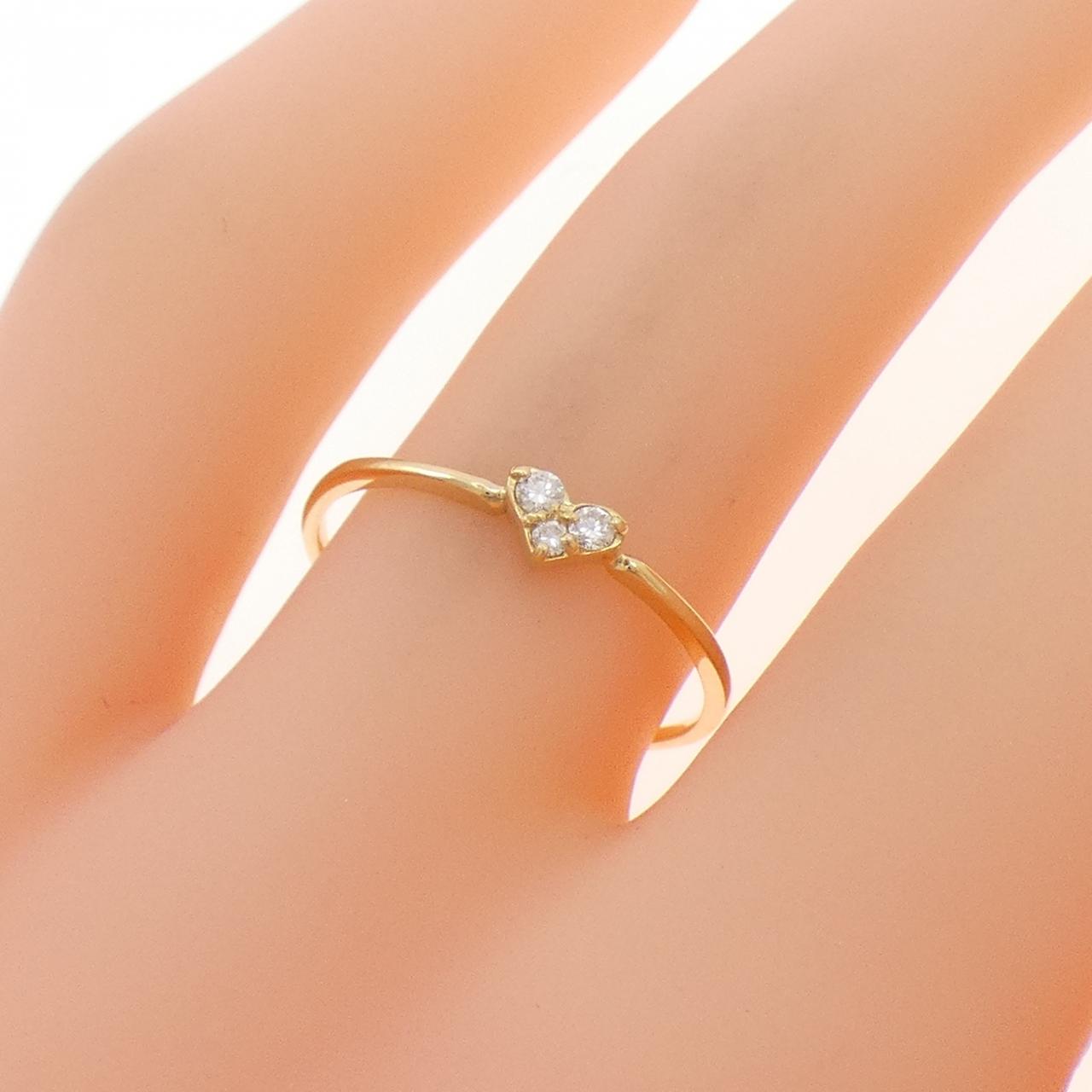 【リメイク】K18YG ハート ダイヤモンド リング 0.05CT