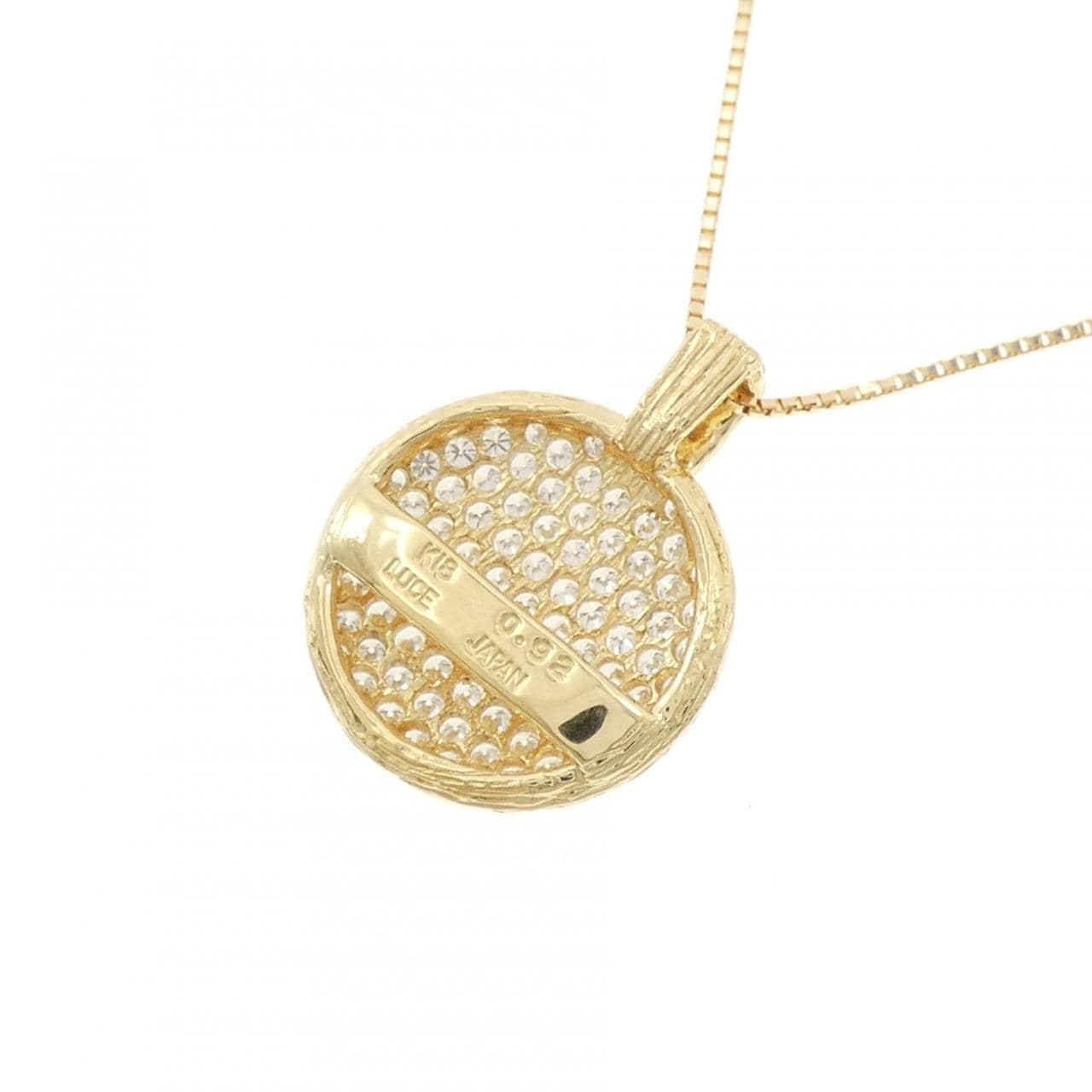 K18YG パヴェ ダイヤモンド ネックレス 0.92CT