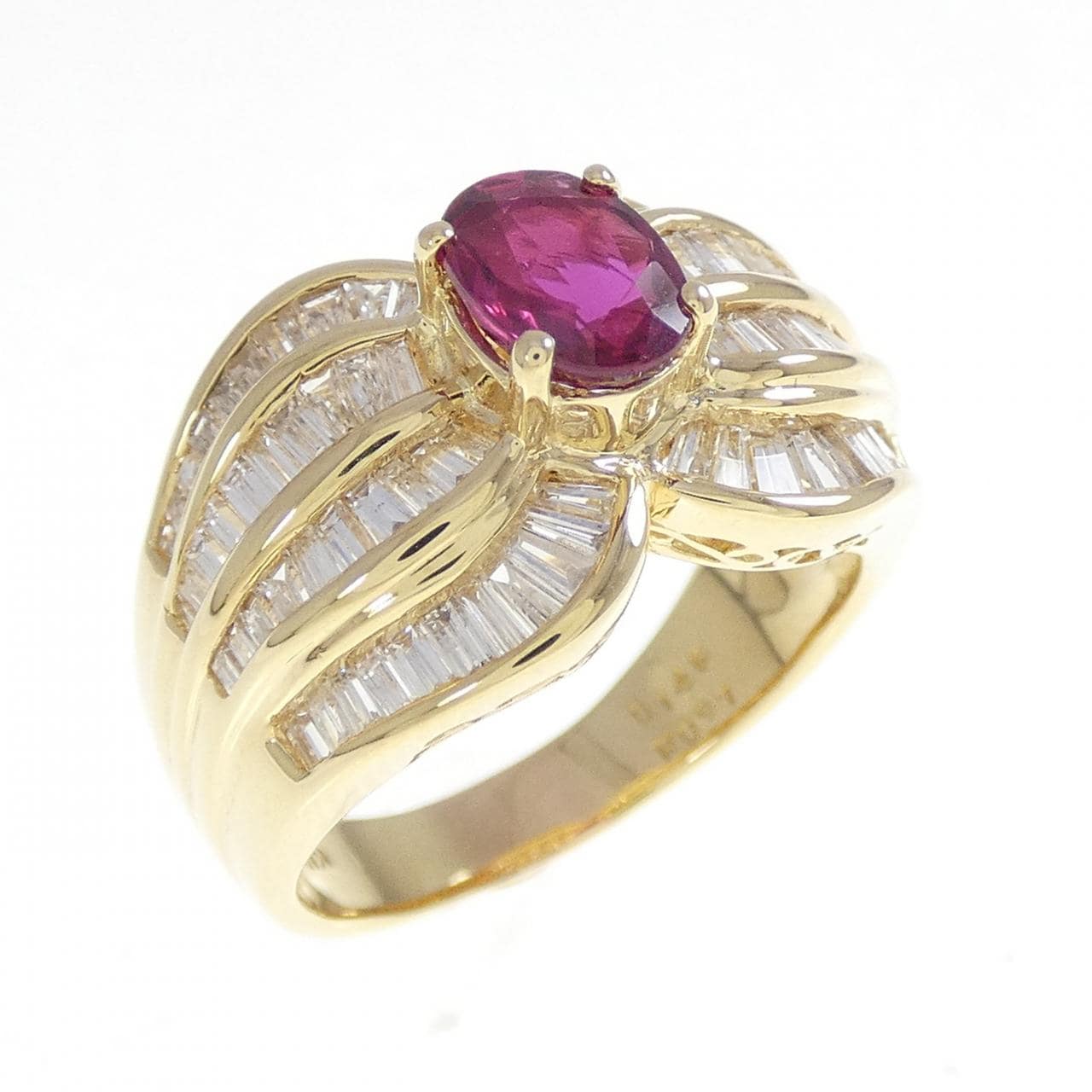 K18YG ルビー リング 0.97CT