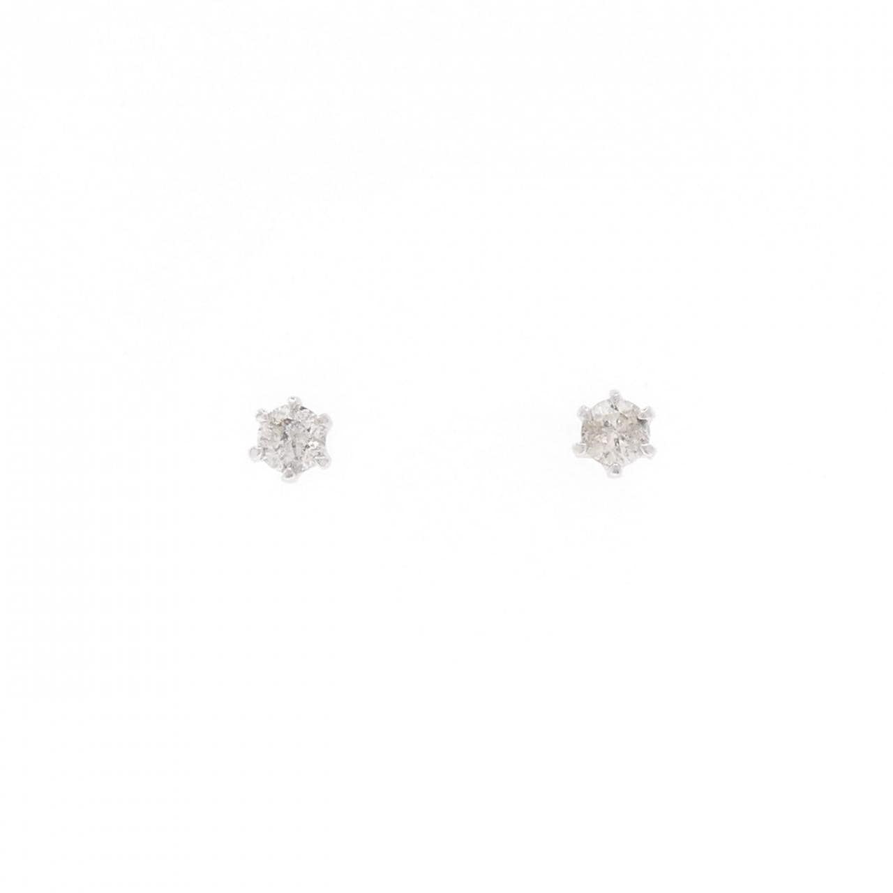 PT900 ソリティア ダイヤモンド ピアス 0.30CT