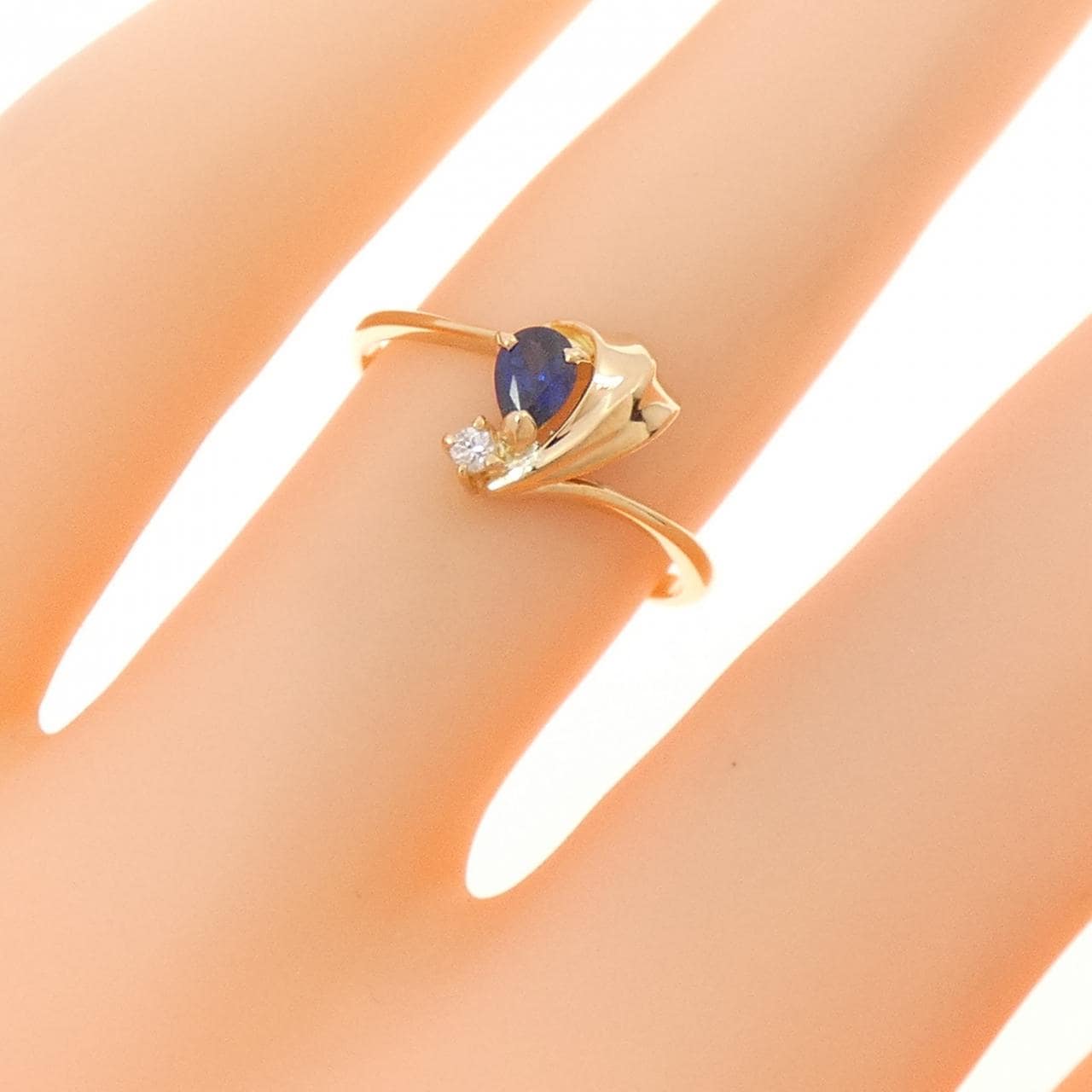 K18YG サファイヤ リング 0.19CT
