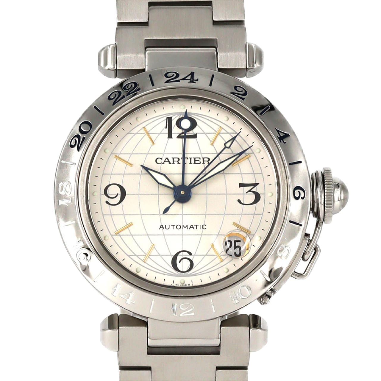 カルティエ パシャC GMT W31029M7 SS 自動巻