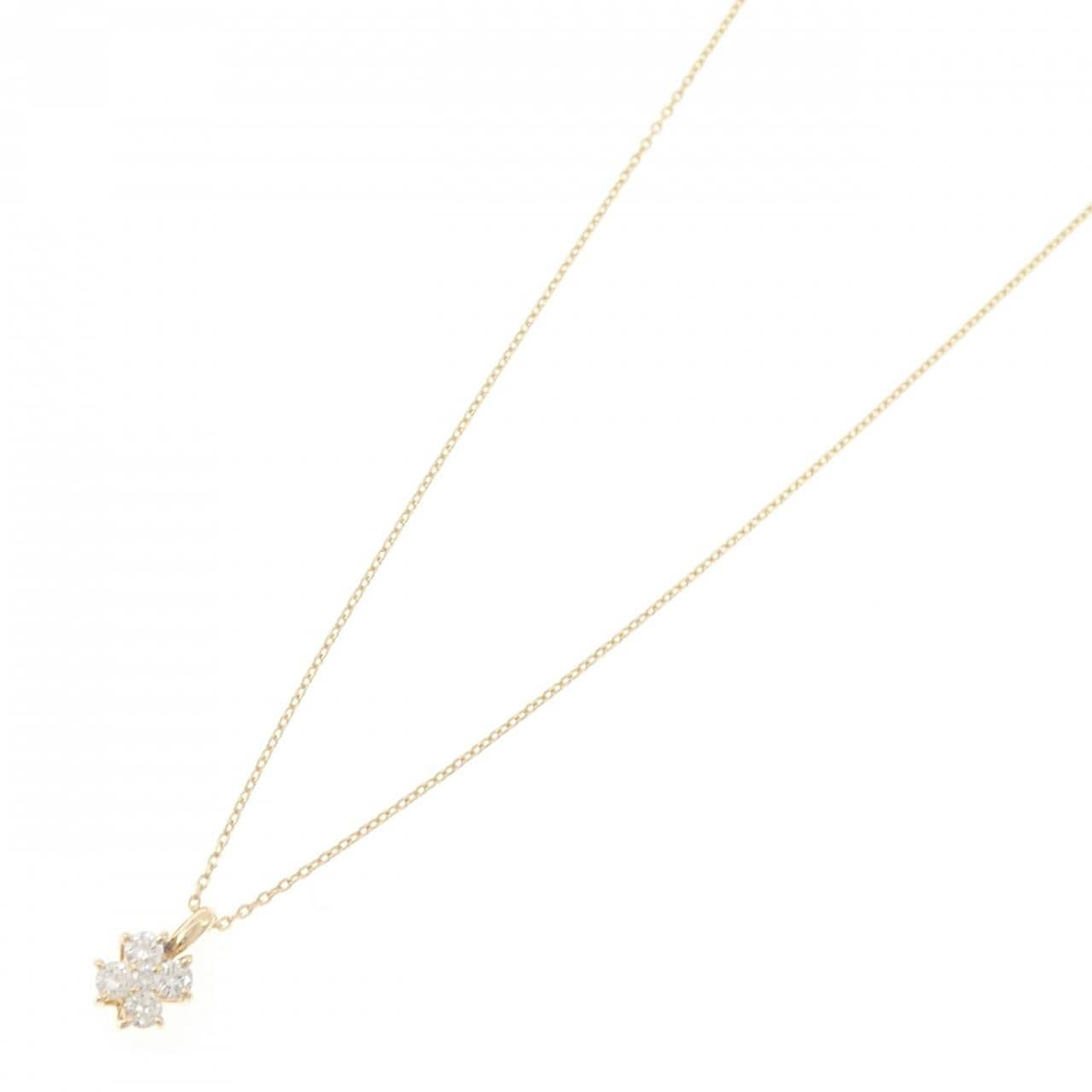 K18YG フラワー ダイヤモンド ネックレス 0.33CT