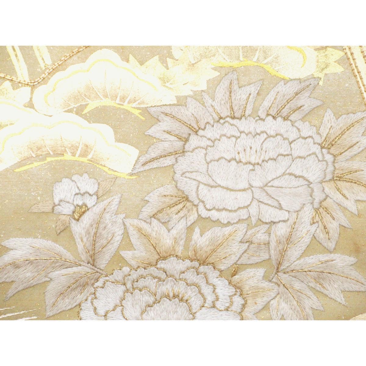 袋帯　刺繍加工　金彩友禅