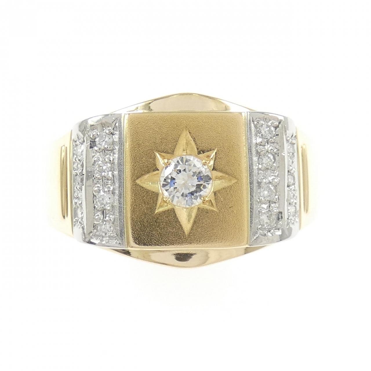 K18YG/PT900 ダイヤモンド リング 0.15CT