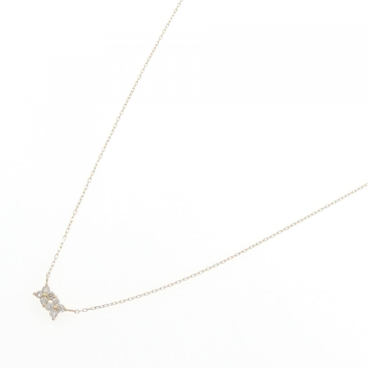 【新品】K18YG フラワー ダイヤモンド ネックレス 0.10CT