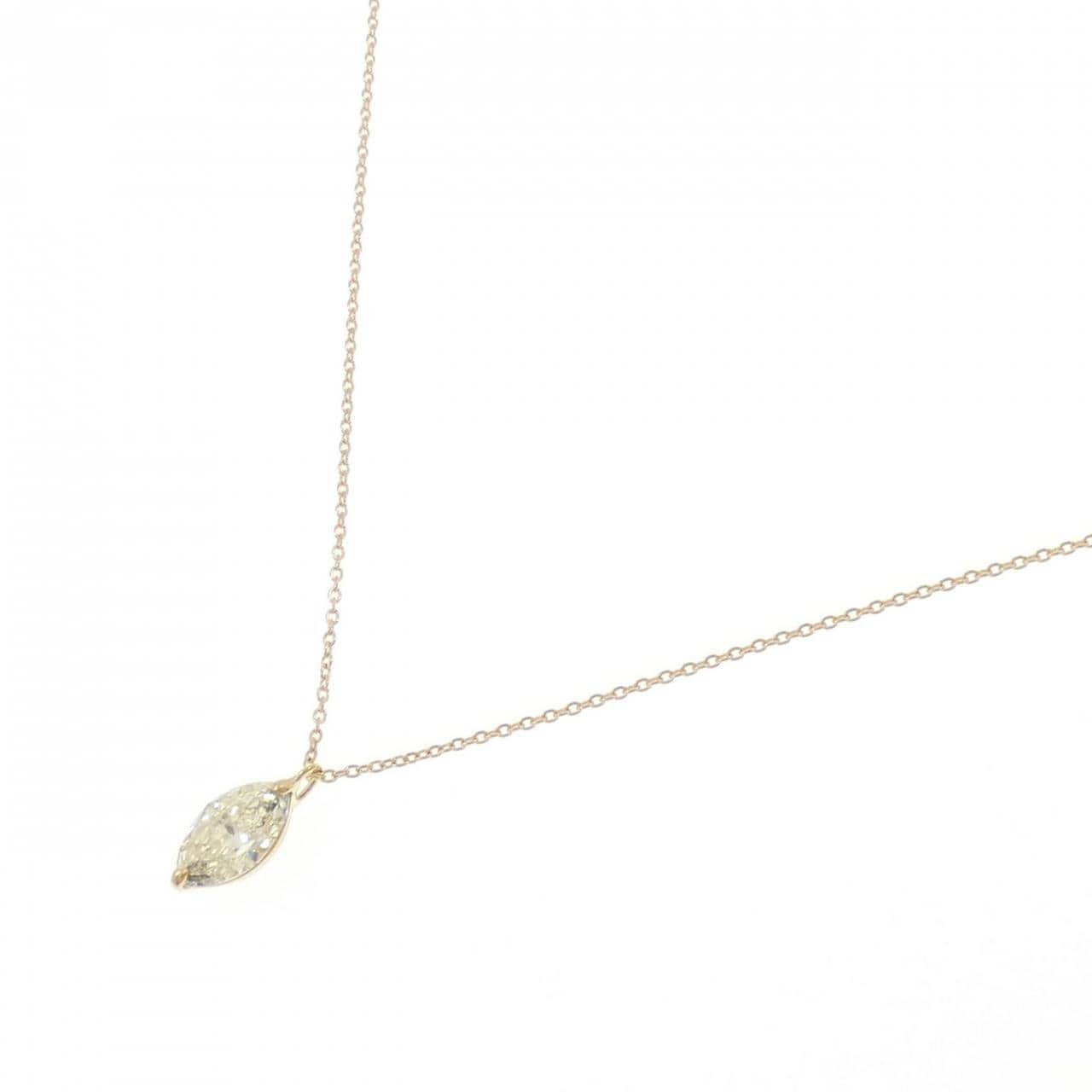 【リメイク】K18YG ダイヤモンド ネックレス 1.153CT VLY I1 マーキスカット