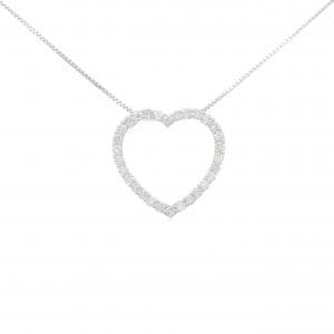 K18WG ハート ダイヤモンド ネックレス 1.00CT