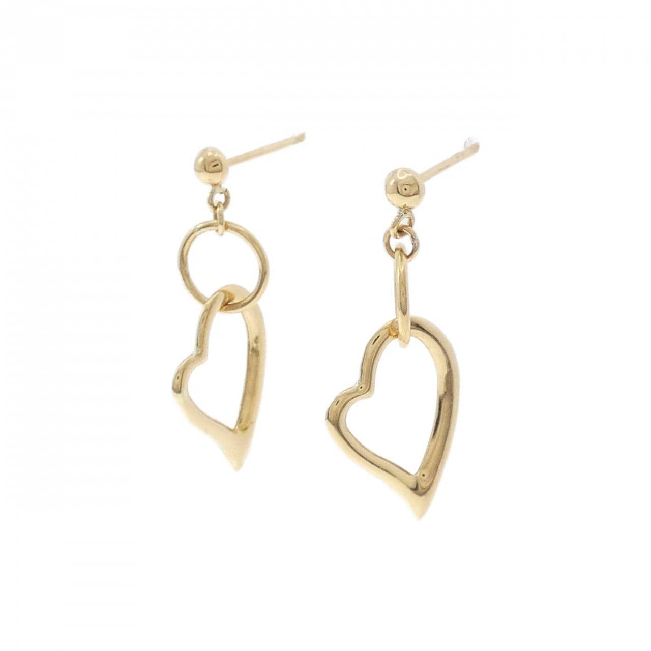 K18YG ハート ピアス