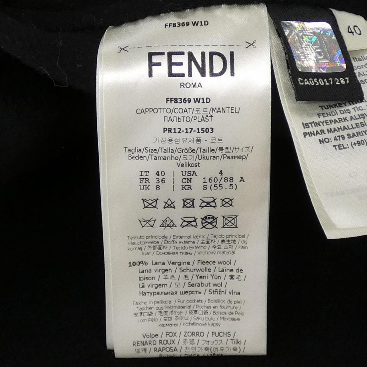 フェンディ FENDI FF8369 W1D コート