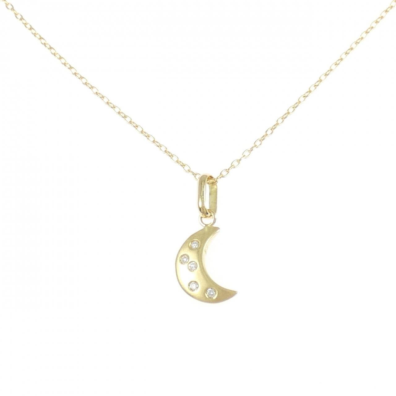 K18YG ムーン ダイヤモンド ネックレス