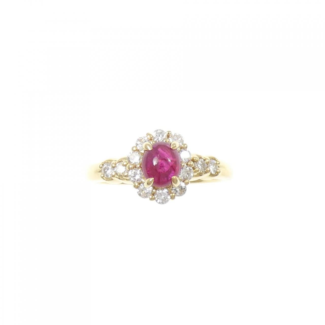 K18YG ルビー リング 0.62CT