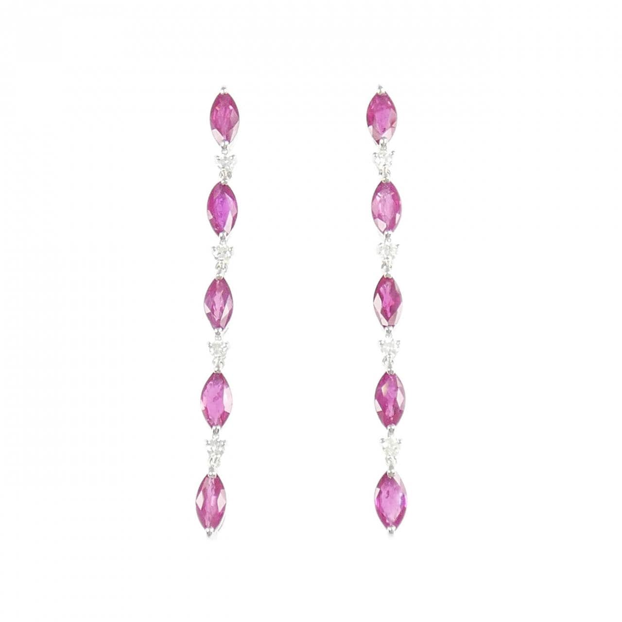 K18WG ルビー ピアス 2.60CT