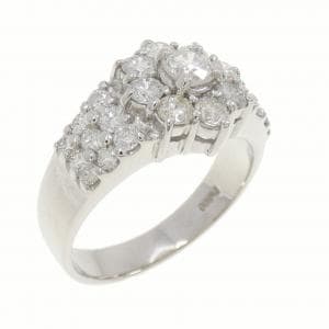 PT900 フラワー ダイヤモンド リング 1.50CT