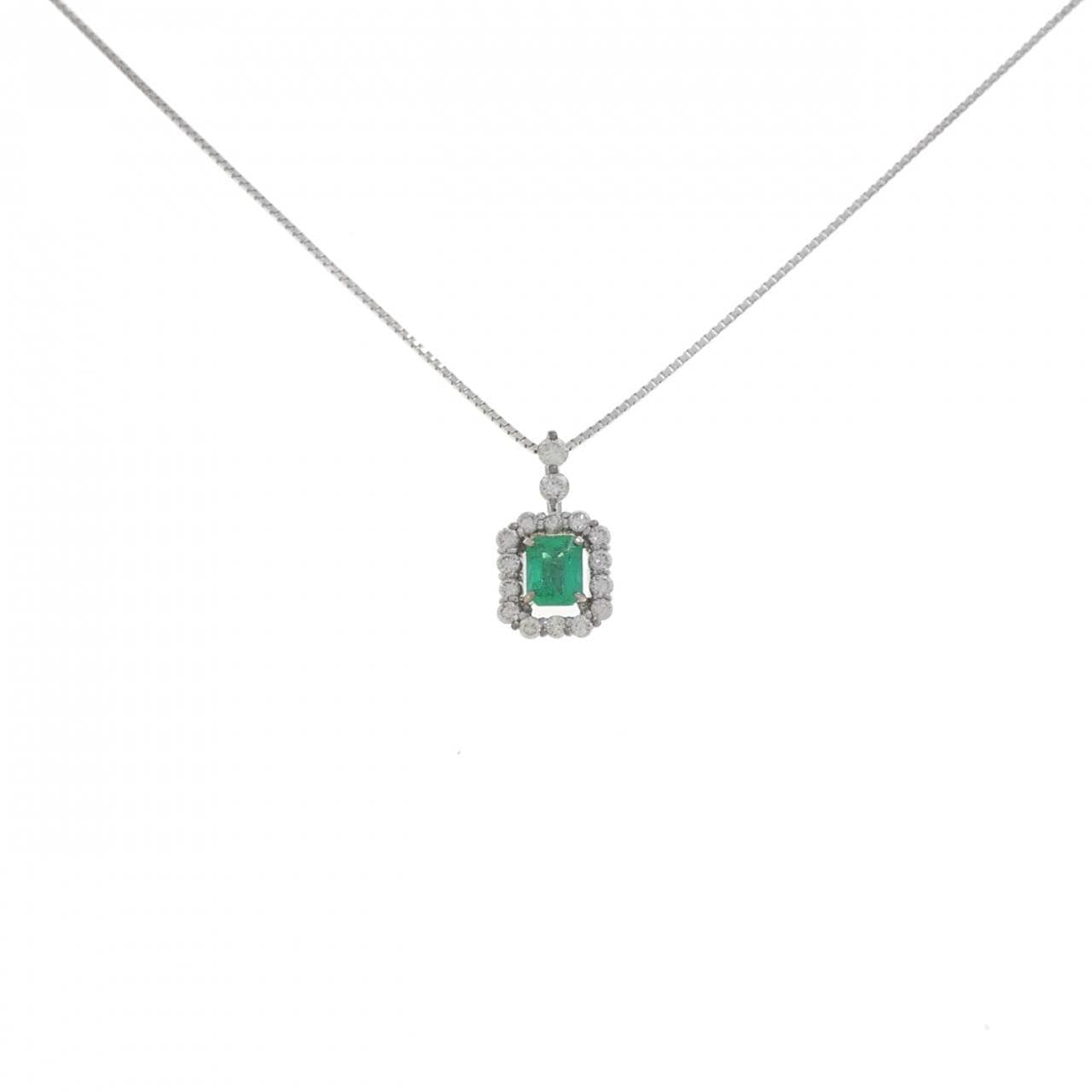 K18WG エメラルド ネックレス 0.26CT