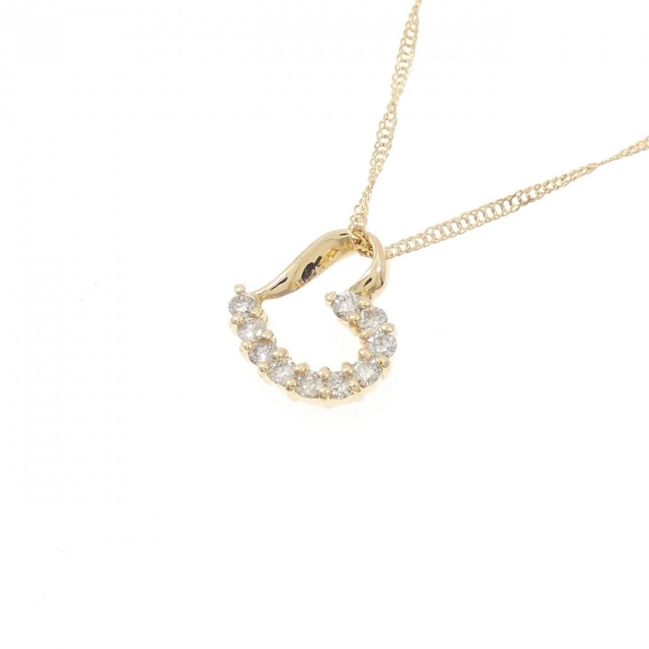 K18YG ハート ダイヤモンド ネックレス 0.1CT