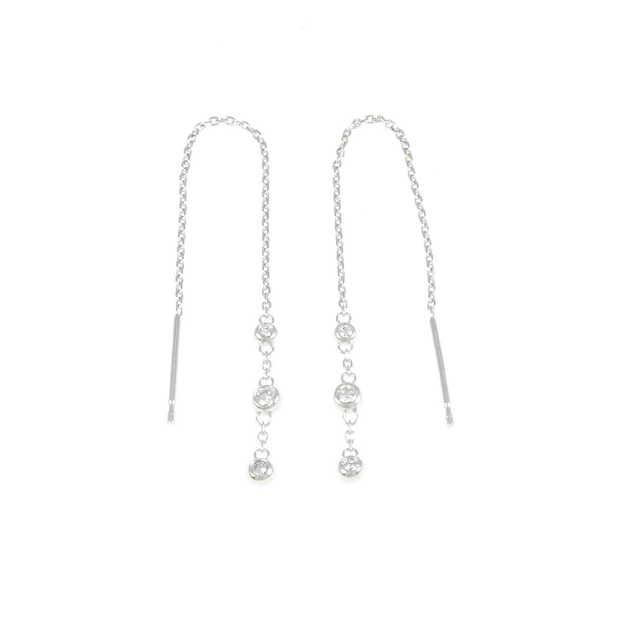 K18WG/K14WG ダイヤモンド ピアス 0.12CT