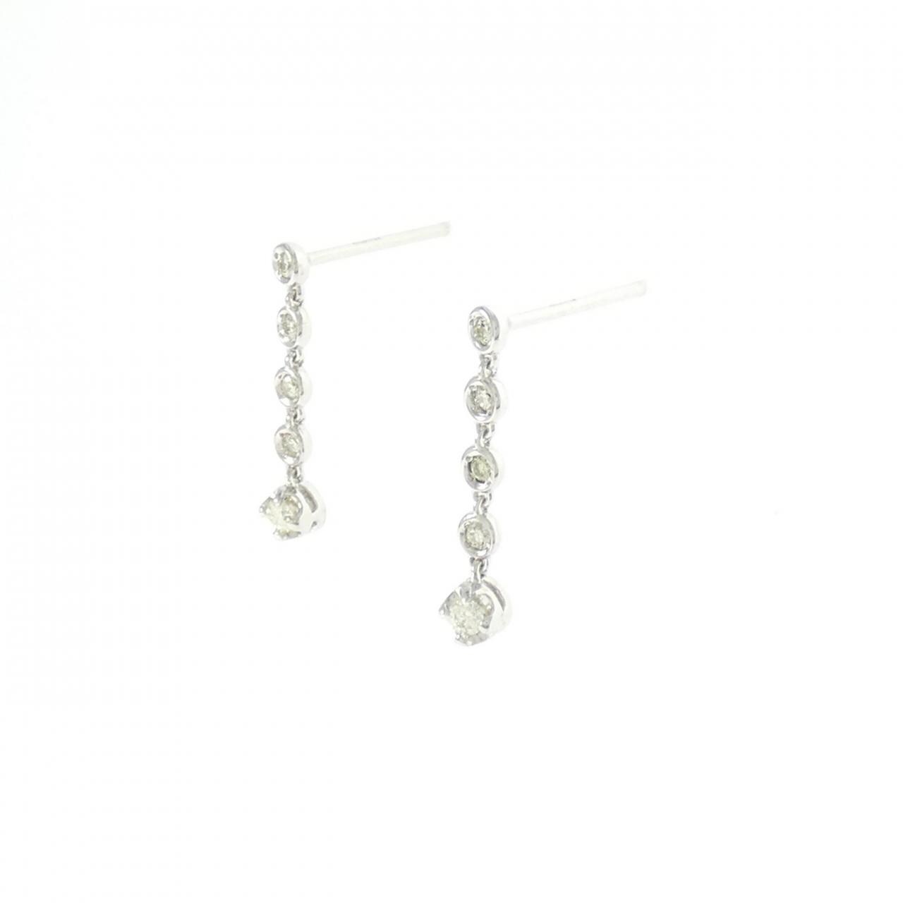 K18WG ダイヤモンド ピアス 0.12CT