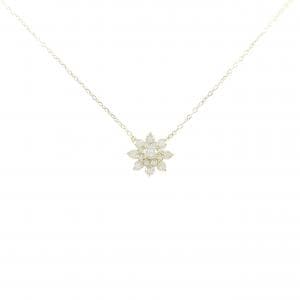 K18YG フラワー ダイヤモンド ネックレス 0.30CT