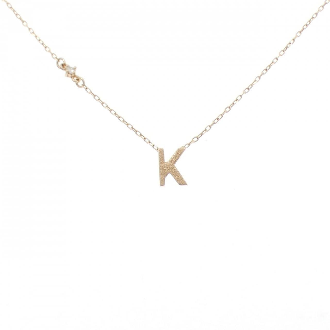K10YG イニシャルK ダイヤモンド ネックレス