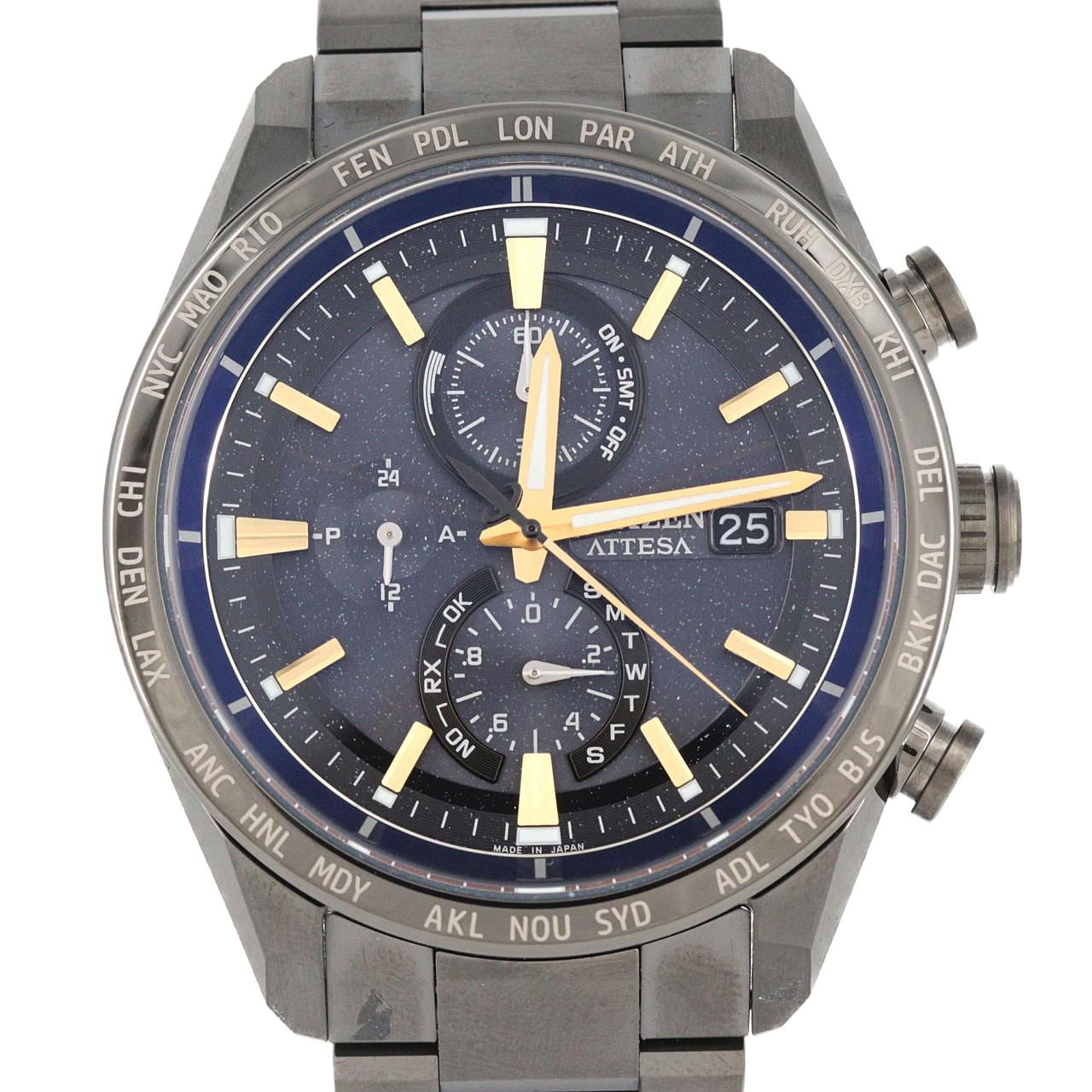 シチズン アテッサ JAXA ラベル HTV-X 電波時計 LIMITED H800-A1CN20L/AT8289-67E TI ソーラークォーツ