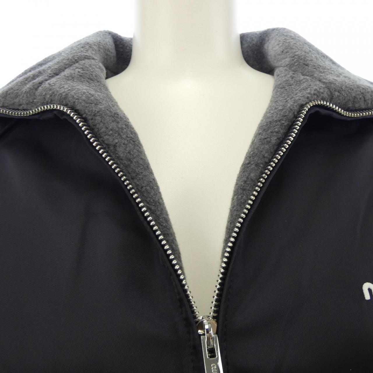 ミュウミュウ MIU MIU TECHNICAL GAZAR AND FLEECE BOMBER JACKET ML1390 SOOO 18SW ブルゾン