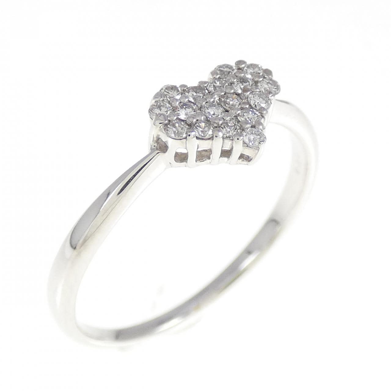 K18WG ハート ダイヤモンド リング 0.14CT