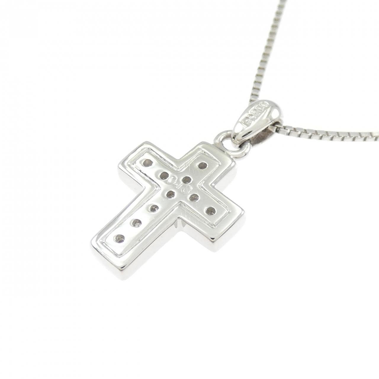 PT900/PT850 クロス ダイヤモンド ネックレス 0.13CT