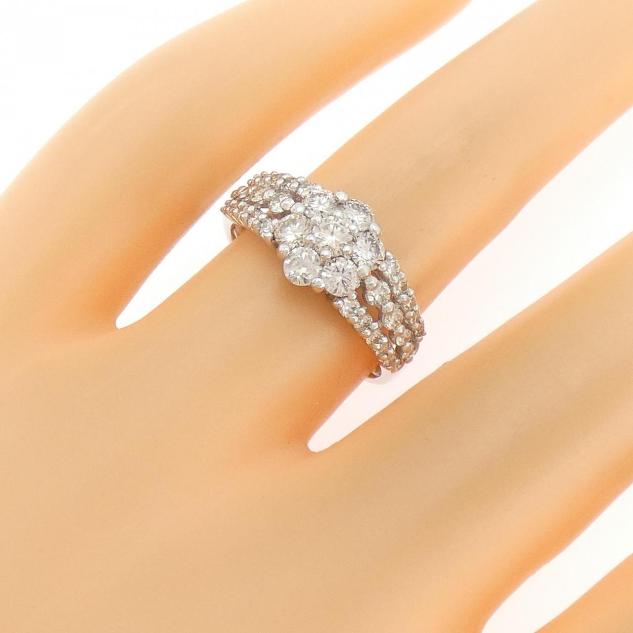 PT900 フラワー ダイヤモンド リング 1.00CT