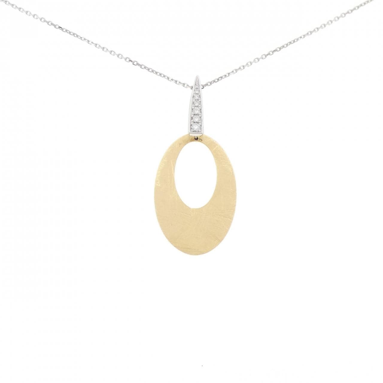 K18YG/K18WG ダイヤモンド ネックレス 0.15CT
