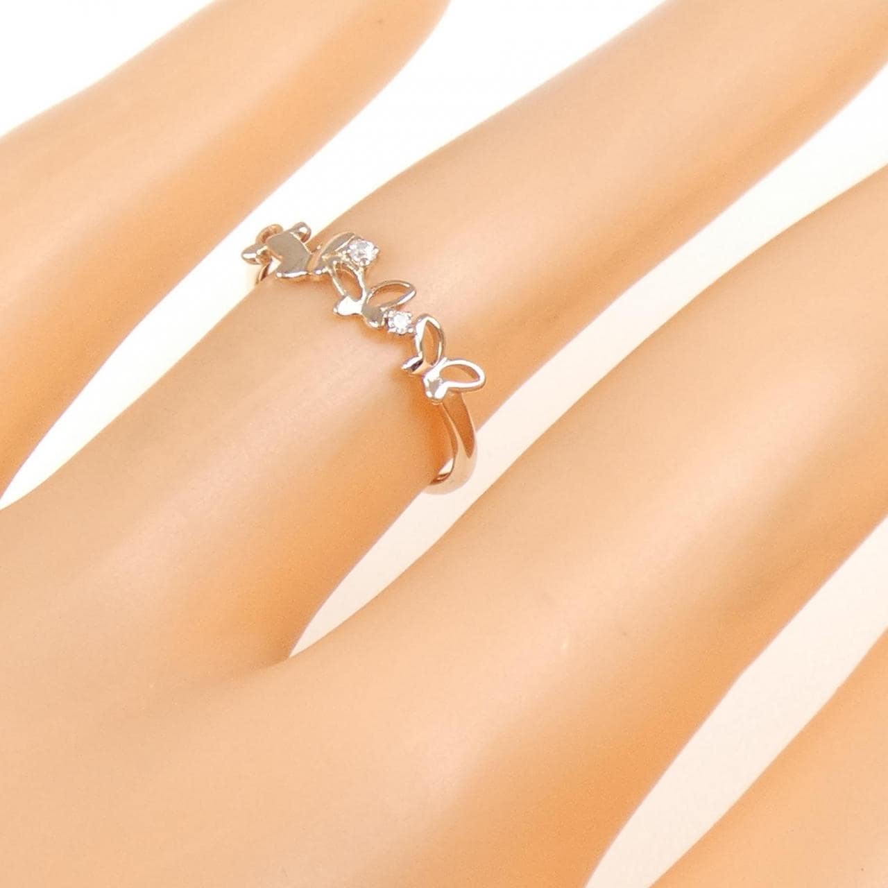 K10PG バタフライ ダイヤモンド リング