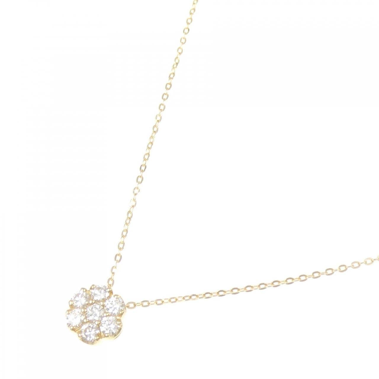 K18YG フラワー ダイヤモンド ネックレス 0.29CT