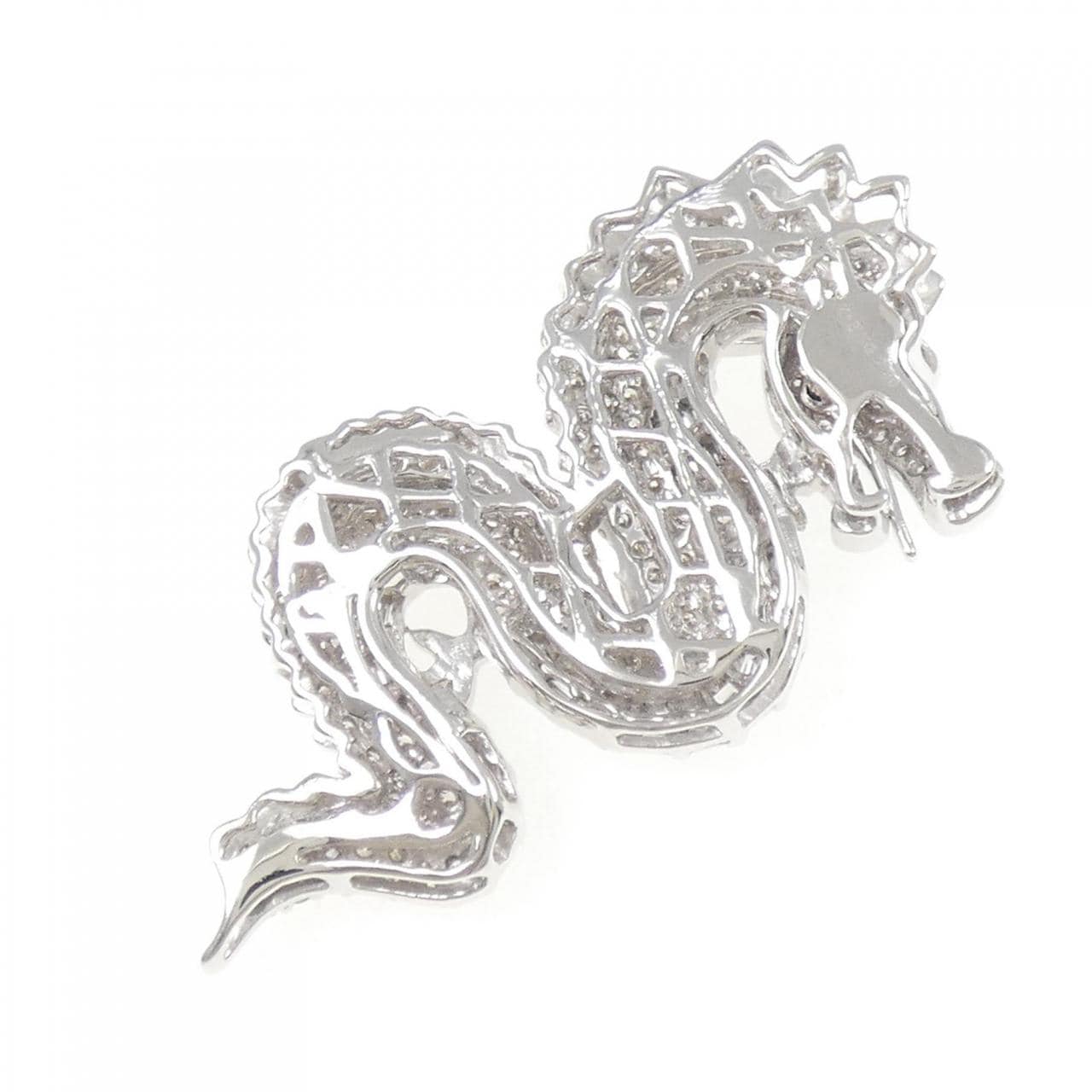 K18WG ドラゴン ダイヤモンド ペンダント 2.50CT