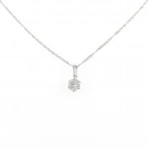 K18WGソリティア  ダイヤモンド ネックレス 0.3CT