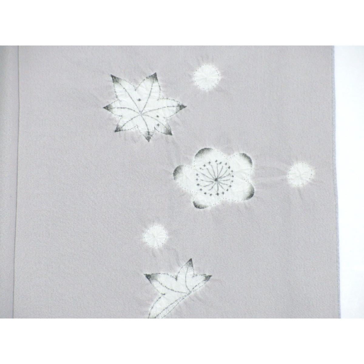 【未使用品】色無地　小倉淳史　丸に九枚笹　裄丈Ｓ寸