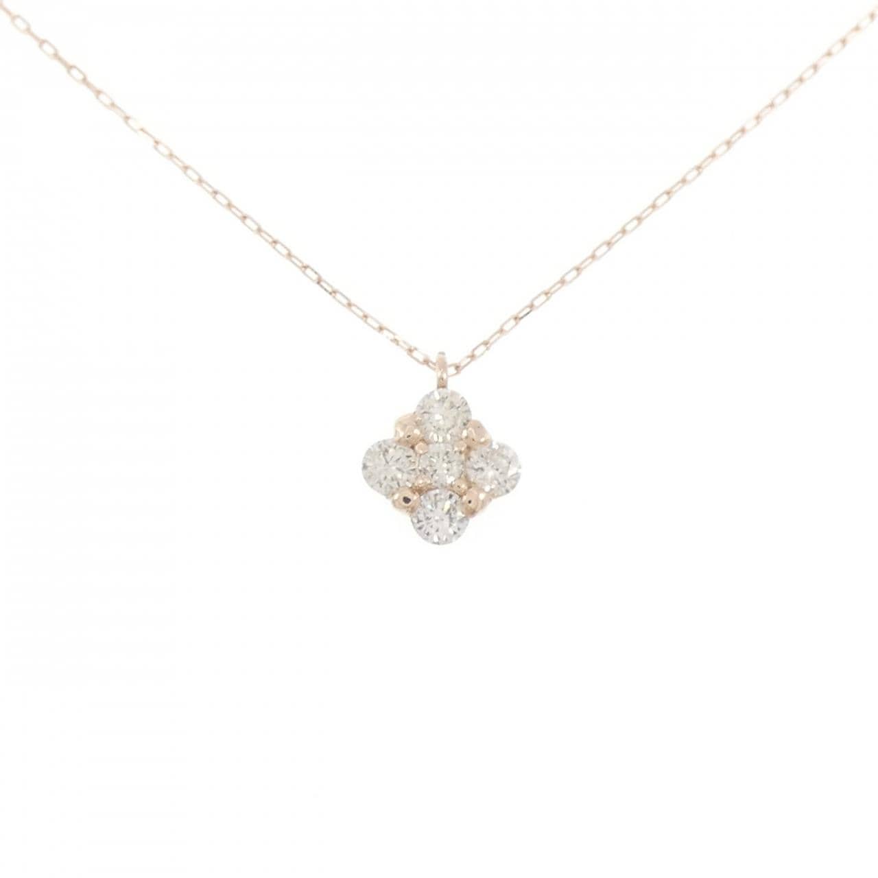 【新品】K10PG ダイヤモンド ネックレス 0.20CT