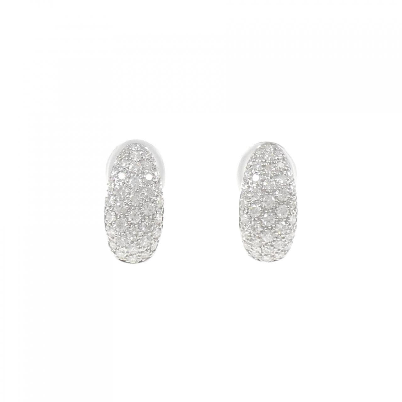 K18WG鑽石耳環/耳夹2.00CT