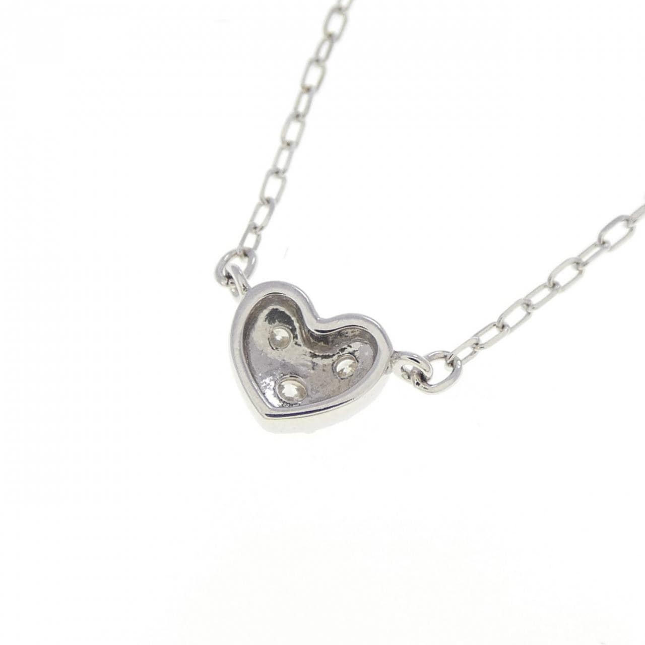 K10WG ハート ダイヤモンド ネックレス