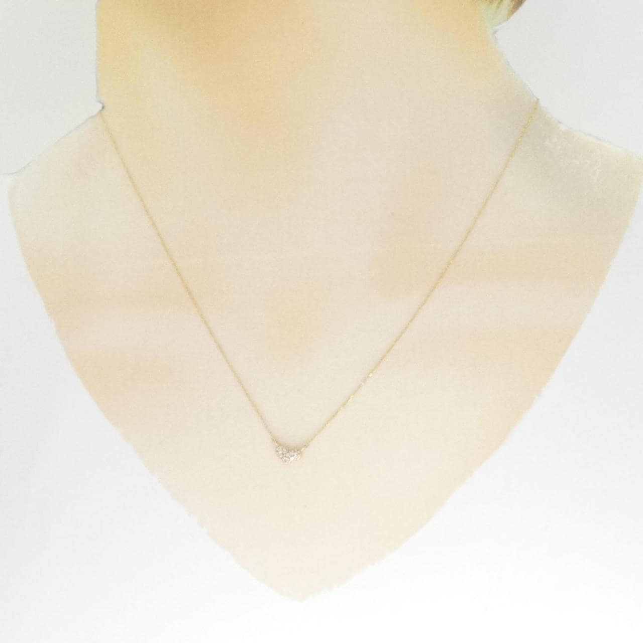 K18PG ハート ダイヤモンド ネックレス 0.05CT