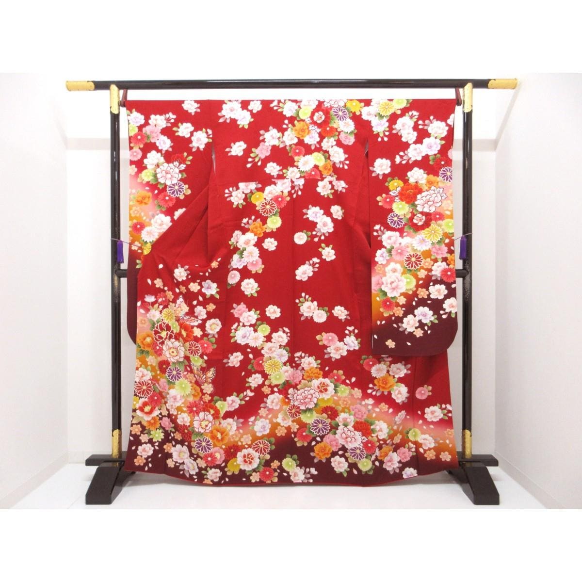 振袖　友禅加工　刺繍入り　ボカシ染