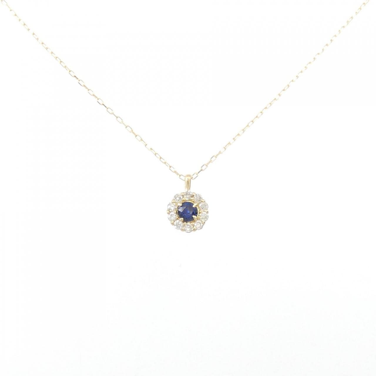 [BRAND NEW] K18YG Sapphire Necklace 0.07CT