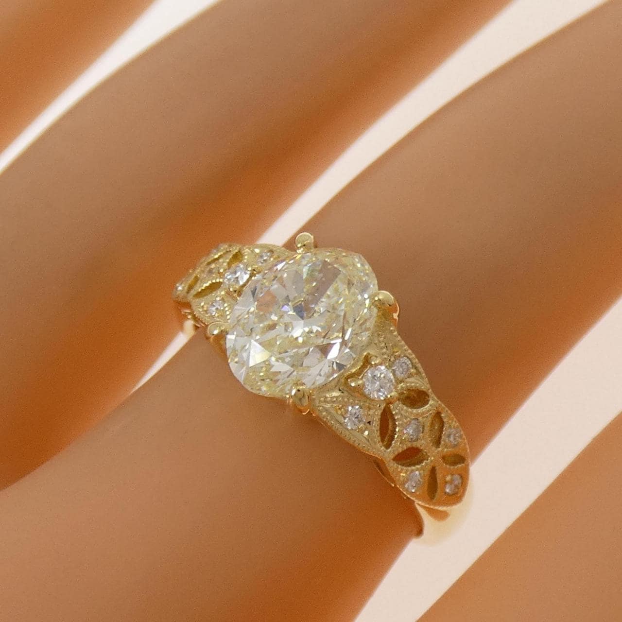 【リメイク】K18YG ダイヤモンド リング 1.70CT VLY SI1 オーバルカット