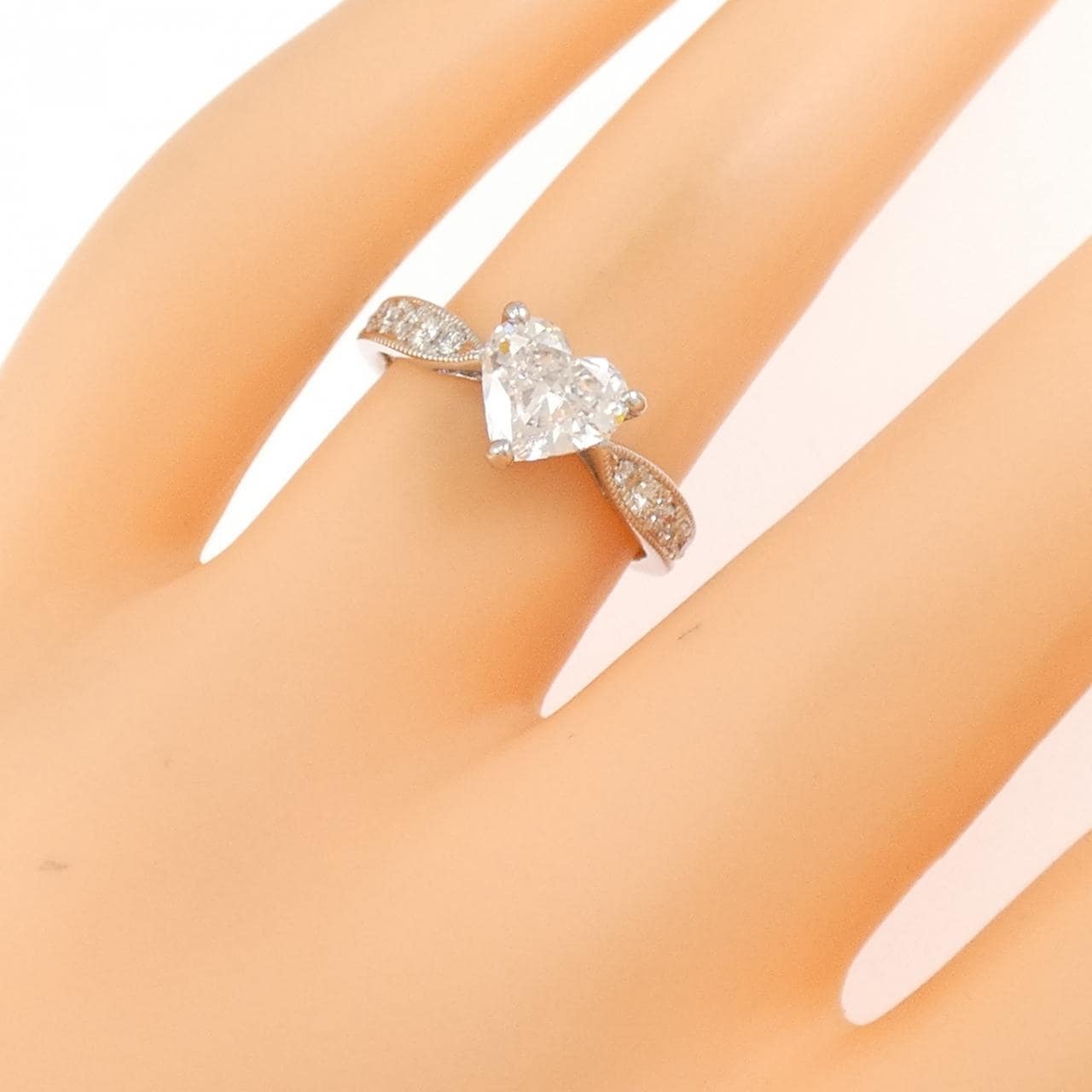 【リメイク】PT900 ダイヤモンド リング 1.003CT E SI1 ハートシェイプ