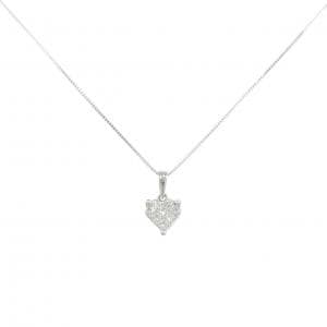 K18WG ハート ダイヤモンド ネックレス 0.30CT
