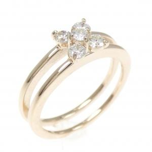 K18PG フラワー　ダイヤモンド リング 0.33CT