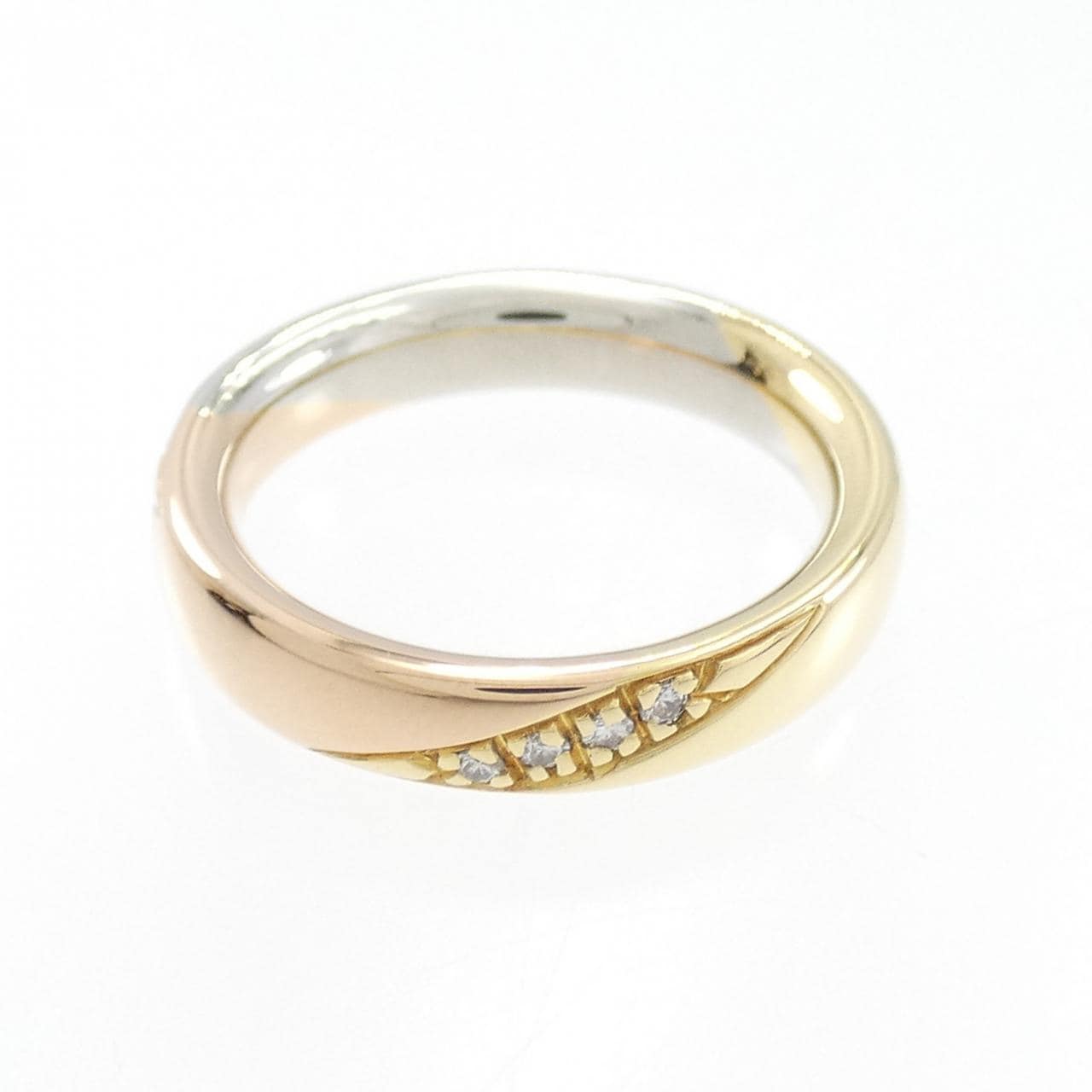 750スリーカラー ダイヤモンド リング 0.096CT