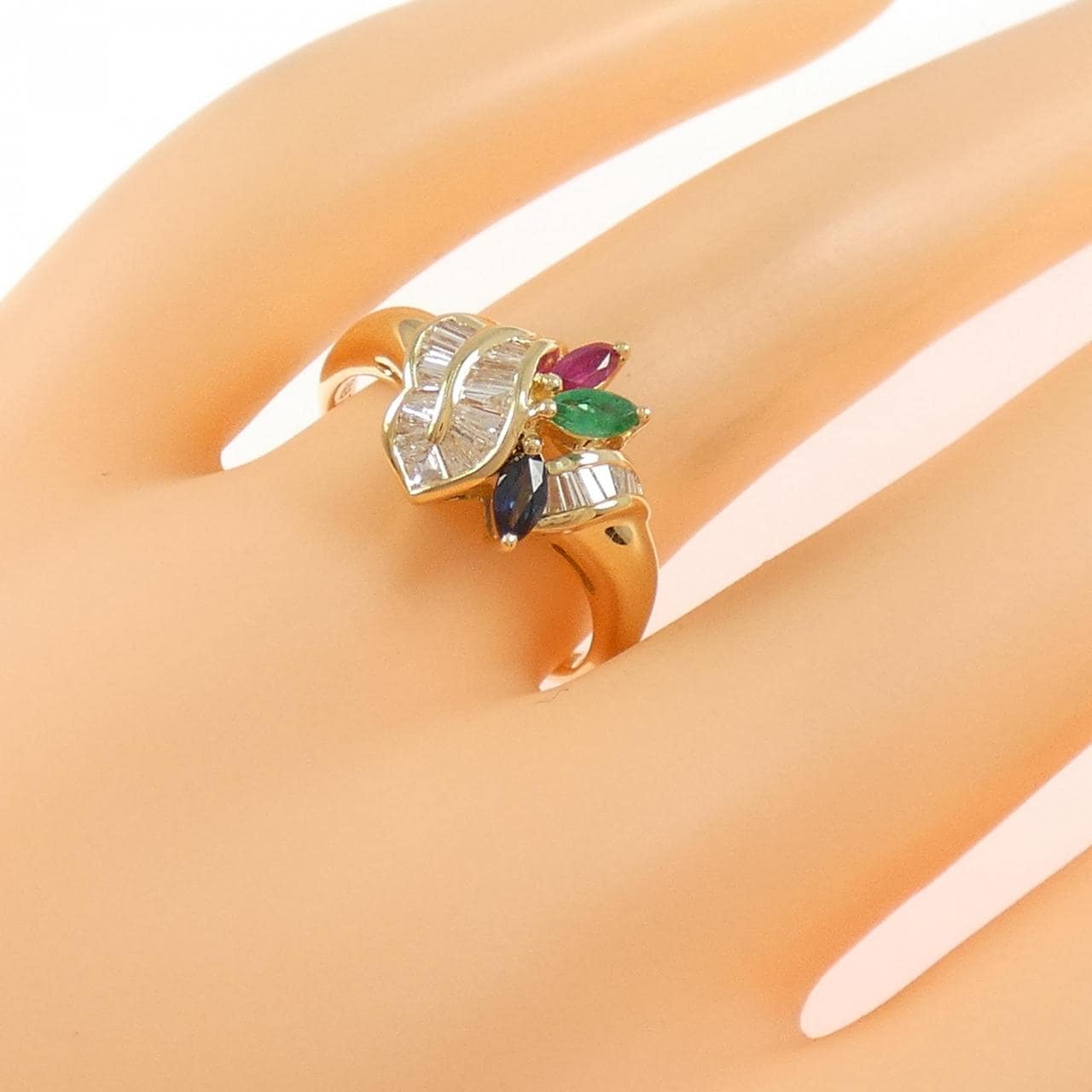 K18YG カラーストーン リング