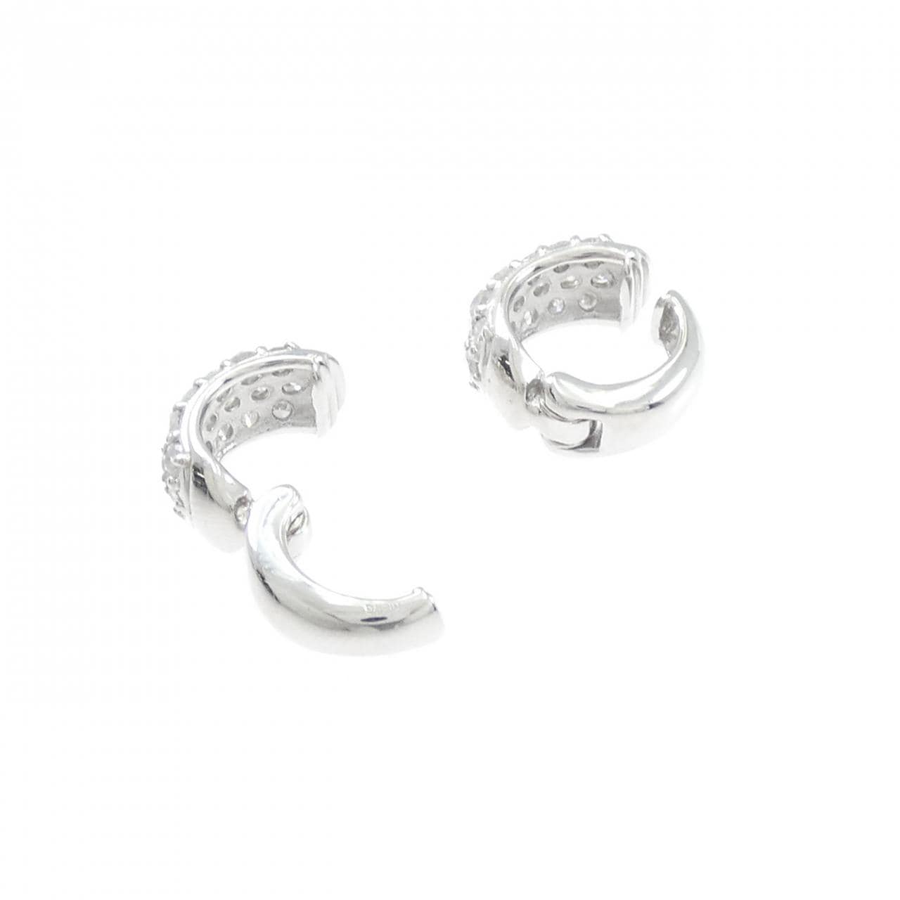 K18WG パヴェ ダイヤモンド イヤリング 1.00CT