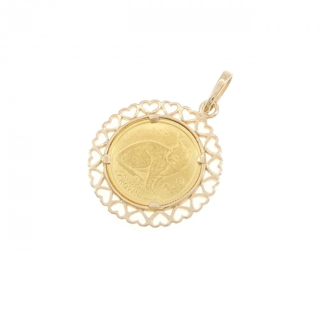 K18YG(枠) コイン ペンダント